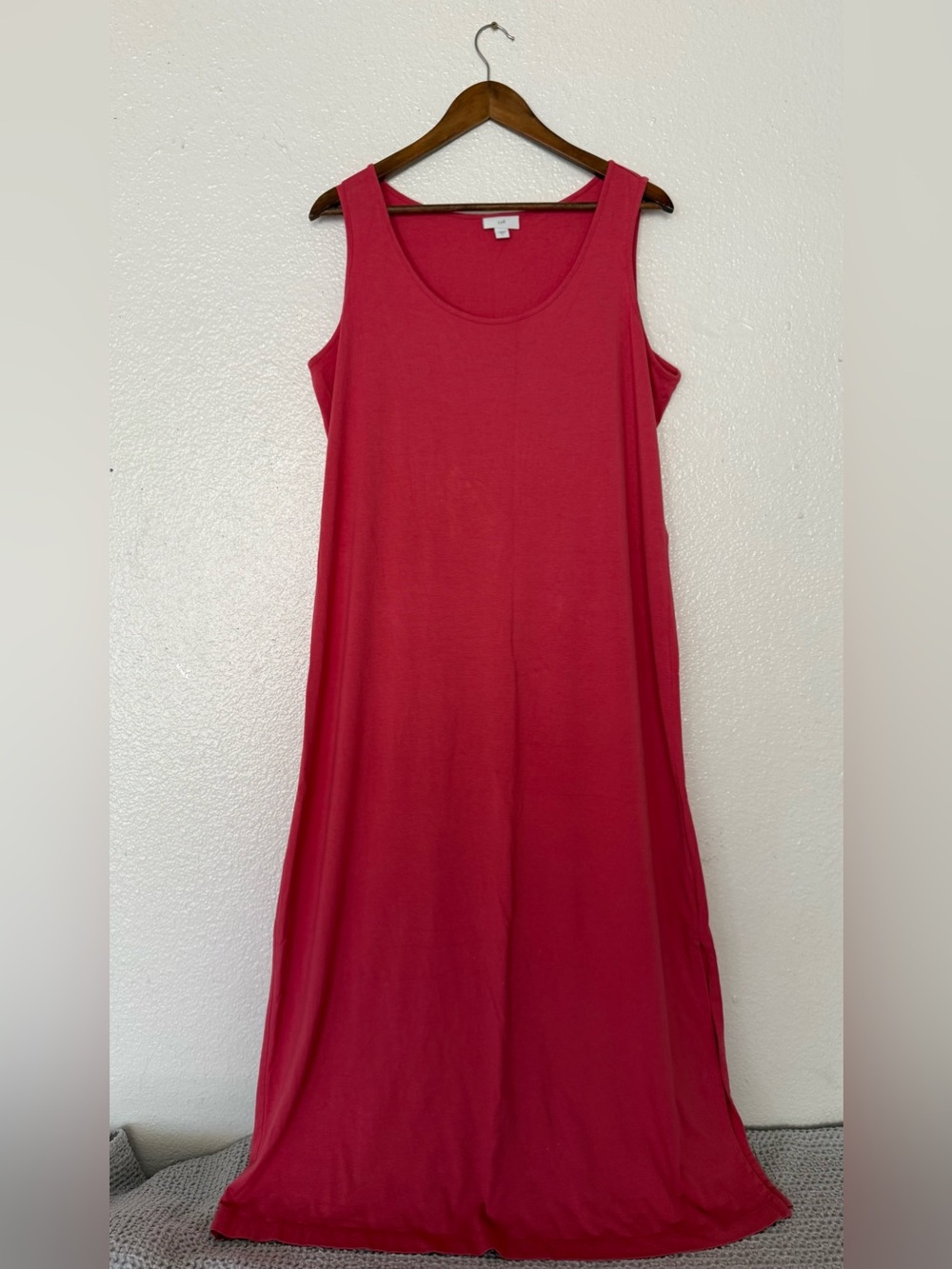J. Jill Sleeveless Maxi Tank Dress - Coral Red size L women’s